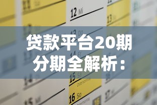 贷款平台20期分期全解析：如何选择最适合的还款方案？