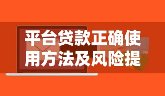 平台贷款正确使用方法及风险提示