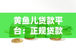 黄鱼儿贷款平台：正规贷款快速到账，解决你的资金难题