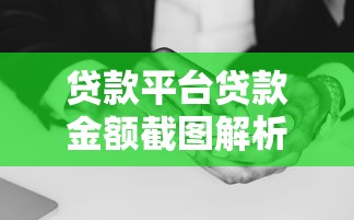贷款平台贷款金额截图解析：如何判断额度真实性及使用技巧