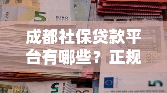 成都社保贷款平台有哪些？正规机构申请指南