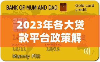 2023年各大贷款平台政策解析及申请指南