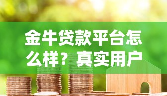 金牛贷款平台怎么样？真实用户评测与贷款攻略