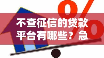 不查征信的贷款平台有哪些？急需用钱必看攻略