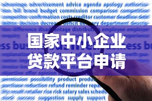 国家中小企业贷款平台申请指南：低息贷款政策解析