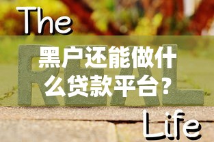 黑户还能做什么贷款平台？真实推荐与避坑指南