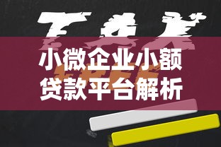小微企业小额贷款平台解析：如何快速申请低息融资