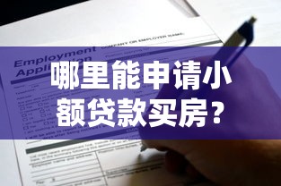 哪里能申请小额贷款买房？这些正规平台别错过！