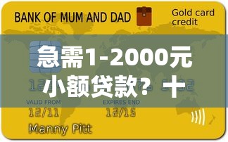 急需1-2000元小额贷款？十大正规平台推荐及申请攻略