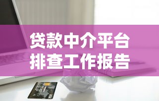 贷款中介平台排查工作报告撰写指南与技巧 贷款中介平台排查工作报告撰写指南与技巧