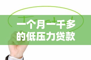 一个月一千多的低压力贷款平台推荐指南