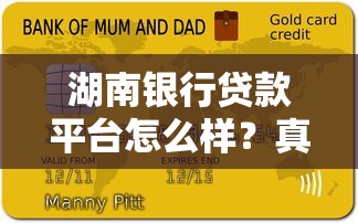 湖南银行贷款平台怎么样？真实测评+申请攻略