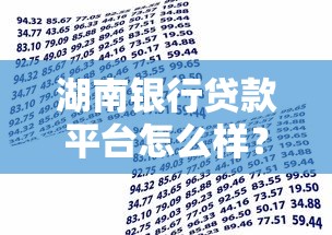 湖南银行贷款平台怎么样？真实测评+申请攻略