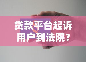 贷款平台起诉用户到法院?这些法律风险必须了解 贷款平台起诉用户到法院?这些法律风险必须了解