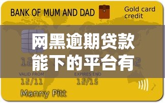 网黑逾期贷款能下的平台有哪些？这5个渠道可尝试