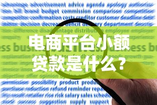 电商平台小额贷款是什么？申请流程、利率及风险详解