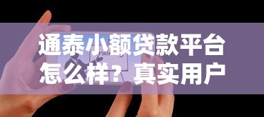 通泰小额贷款平台怎么样？真实用户评测与使用经验分享