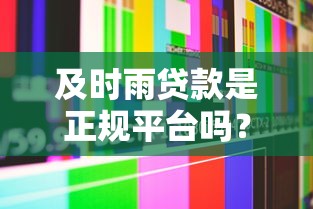 及时雨贷款是正规平台吗？真实用户测评与安全分析