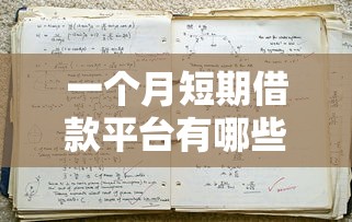一个月短期借款平台有哪些？应急借款攻略