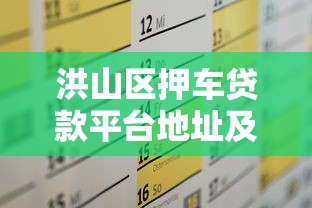 洪山区押车贷款平台地址及办理全攻略