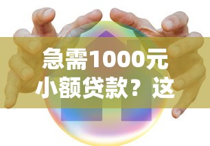 急需1000元小额贷款？这8个正规平台真实评测
