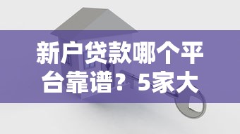 新户贷款哪个平台靠谱？5家大平台实测对比分析