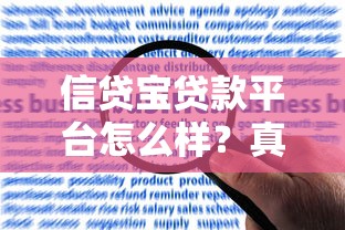 信贷宝贷款平台怎么样？真实用户评价与申请流程解析