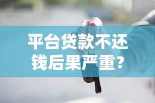 平台贷款不还钱后果严重？必看的法律与信用风险