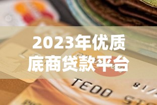 2023年优质底商贷款平台推荐及挑选攻略