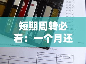 短期周转必看：一个月还款的贷款平台推荐
