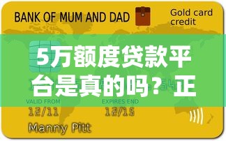 5万额度贷款平台是真的吗？正规平台申请攻略大揭秘