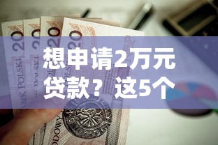 想申请2万元贷款？这5个正规平台值得考虑