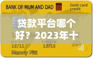 贷款平台哪个好？2023年十大正规平台评测及避坑指南