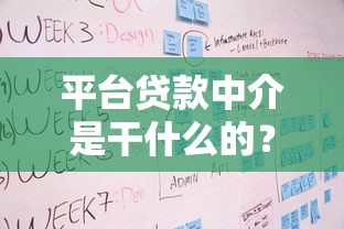 平台贷款中介是干什么的？贷款服务流程全解析