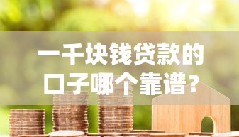 一千块钱贷款的口子哪个靠谱？2025年实测5个秒下款平台