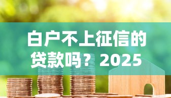 白户不上征信的贷款吗？2025年最新靠谱口子实测分享