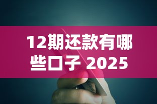 12期还款有哪些口子 2025年盘点5个靠谱分期贷平台