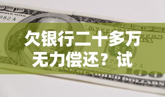 欠银行二十多万无力偿还？试试这些靠谱网贷口子翻身秘籍