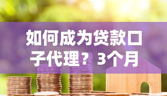 如何成为贷款口子代理？3个月躺赚20万的野路子分享