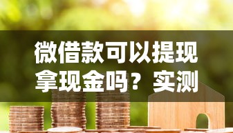 微借款可以提现拿现金吗？实测秒到账攻略分享