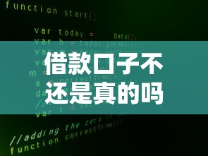 借款口子不还是真的吗？老哥实测5家平台告诉你真相