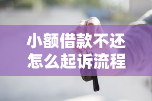 小额借款不还怎么起诉流程？手把手教你用法律武器追回欠款