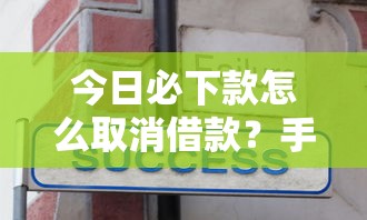 今日必下款怎么取消借款？手把手教你秒撤申请不踩坑