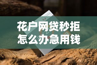 花户网贷秒拒怎么办急用钱？老哥亲测3个黑科技口子秒到账