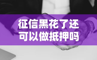 征信黑花了还可以做抵押吗 实测3家不看征信的抵押贷平台
