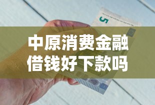 中原消费金融借钱好下款吗征信花？老哥亲测秒到账经验分享