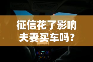 征信花了影响夫妻买车吗？老司机亲身经历告诉你真相