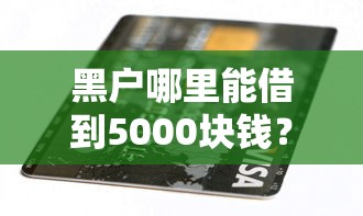 黑户哪里能借到5000块钱？实测3个秒批口子亲测有效