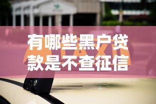 有哪些黑户贷款是不查征信的 实测5个秒下款神操作