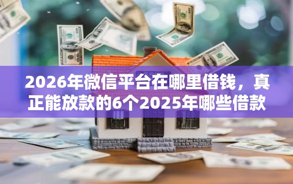 2026年微信平台在哪里借钱，真正能放款的6个2025年哪些借款平台不查征信大数据推荐